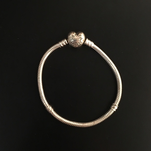 Pandora Jewelry - Pandora Silver Charm Bracelet with Heart Clasp